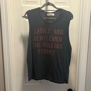 Free People Black and Red Graphic Muscle Tee